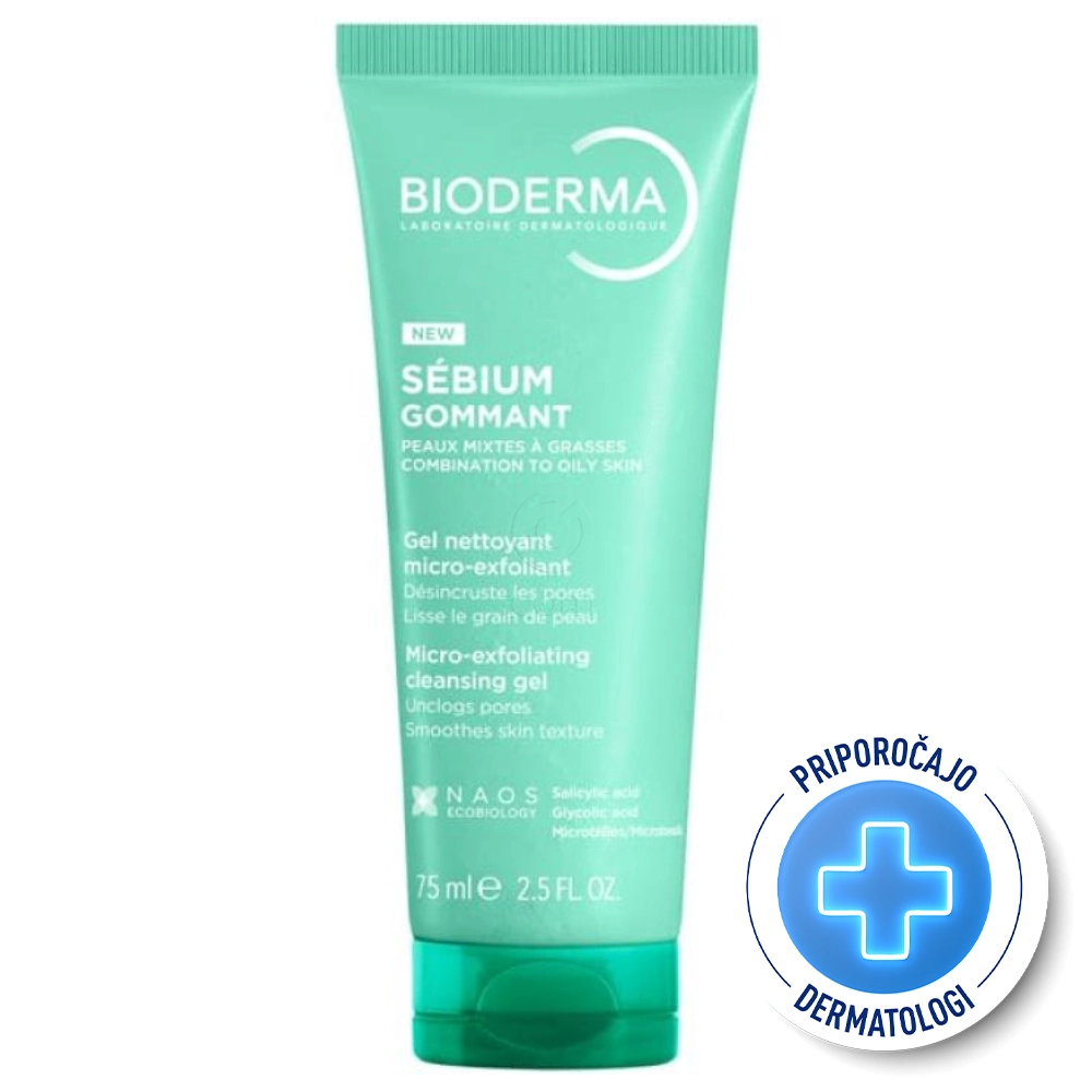 Bioderma Sébium Gommant, nežni gelni piling (75 ml)